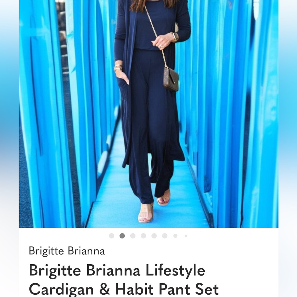 Navy Habit Pant Set